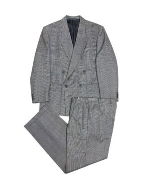 MARIO BARUTTI Vintage WOOL SUIT Plaid Check Business Formal Blazer Pants Men 42R